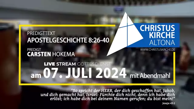 Gottesdienst am 7. Juli 2024 aus der Christuskirche Hamburg Altona
