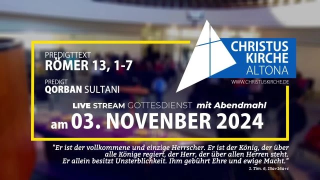 Gottesdeinest am 03. November 2024 aus der Christuskirche Altona