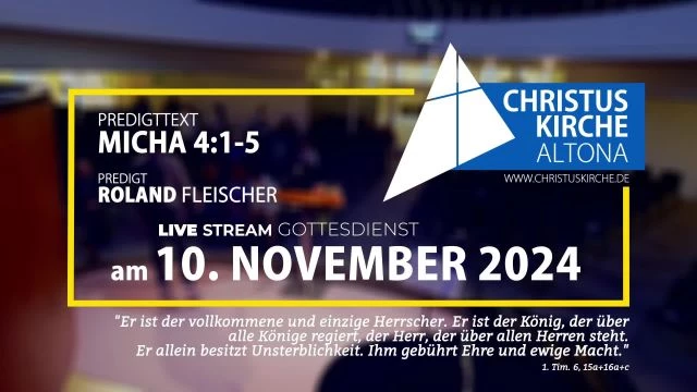 Gottesdienst am 10 November 2024 aus der Christuskirche Altona