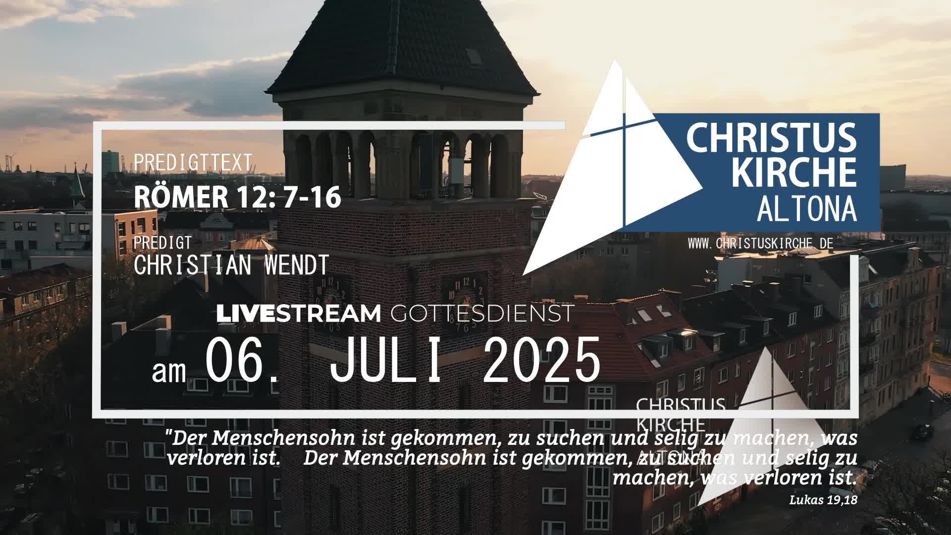 Gottesdienst am 06. Juli 2025 aus der Christuskirche Altona on 06-Jul-25-09:20:41