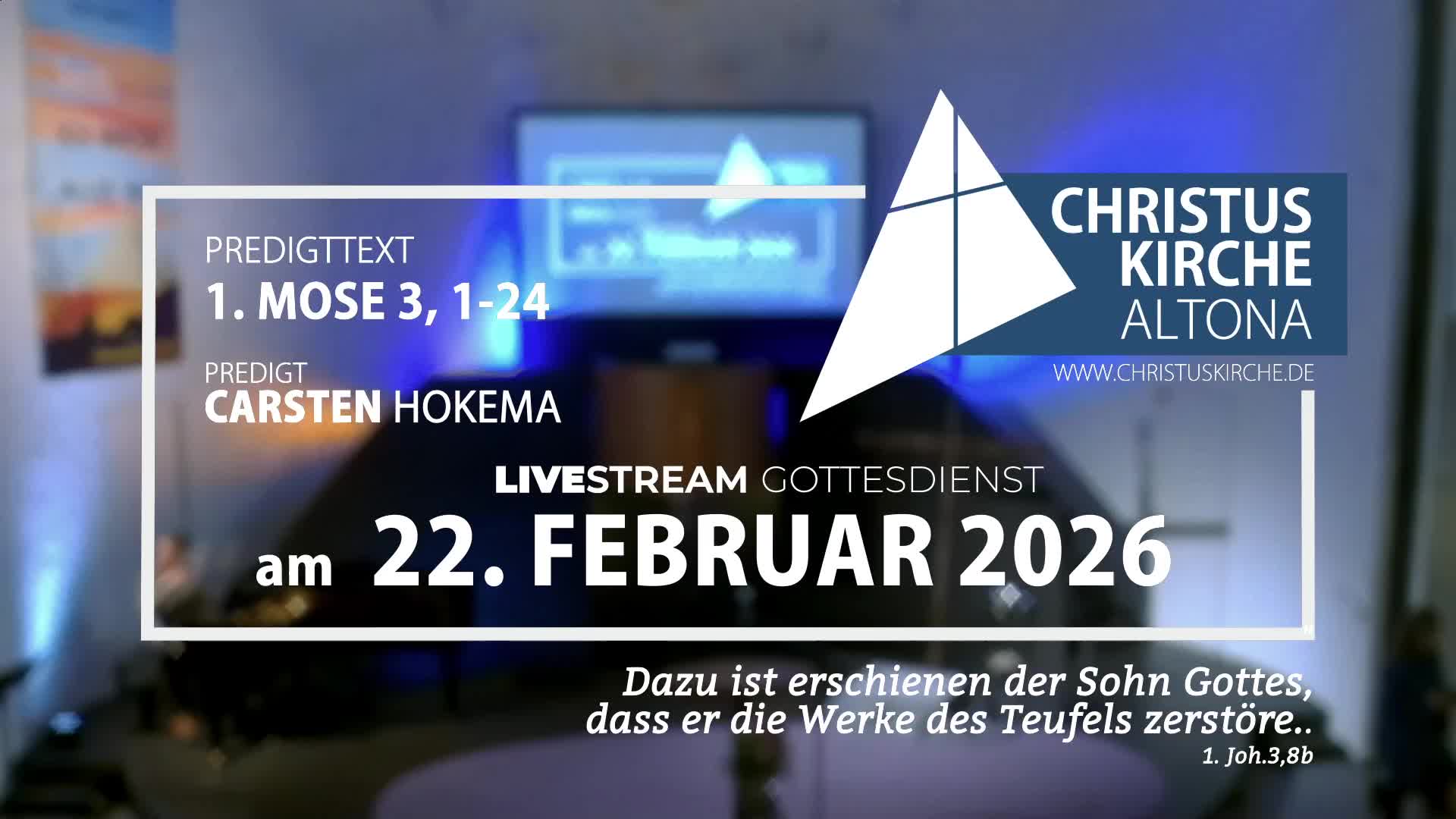 Gootesdienst am 22. Februar 2026 aus der Christuskirche Altona
